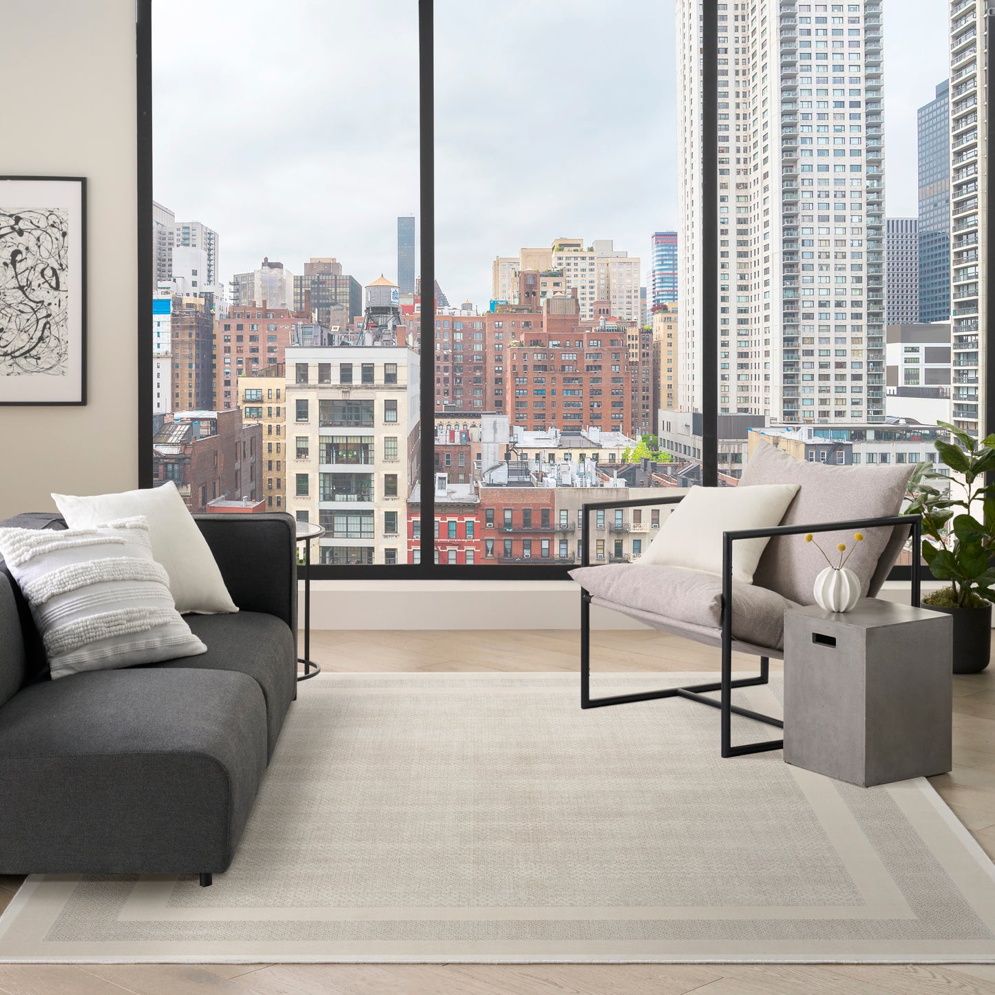 DKNY Grand Street  Ivory Taupe  Contemporary