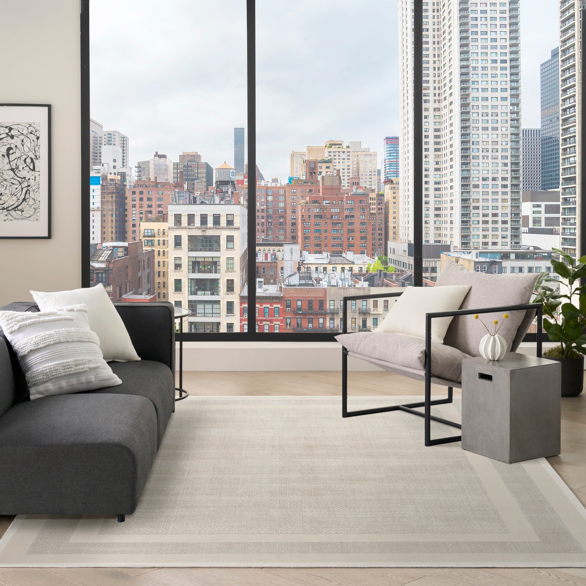 DKNY Grand Street  Ivory Taupe  Contemporary