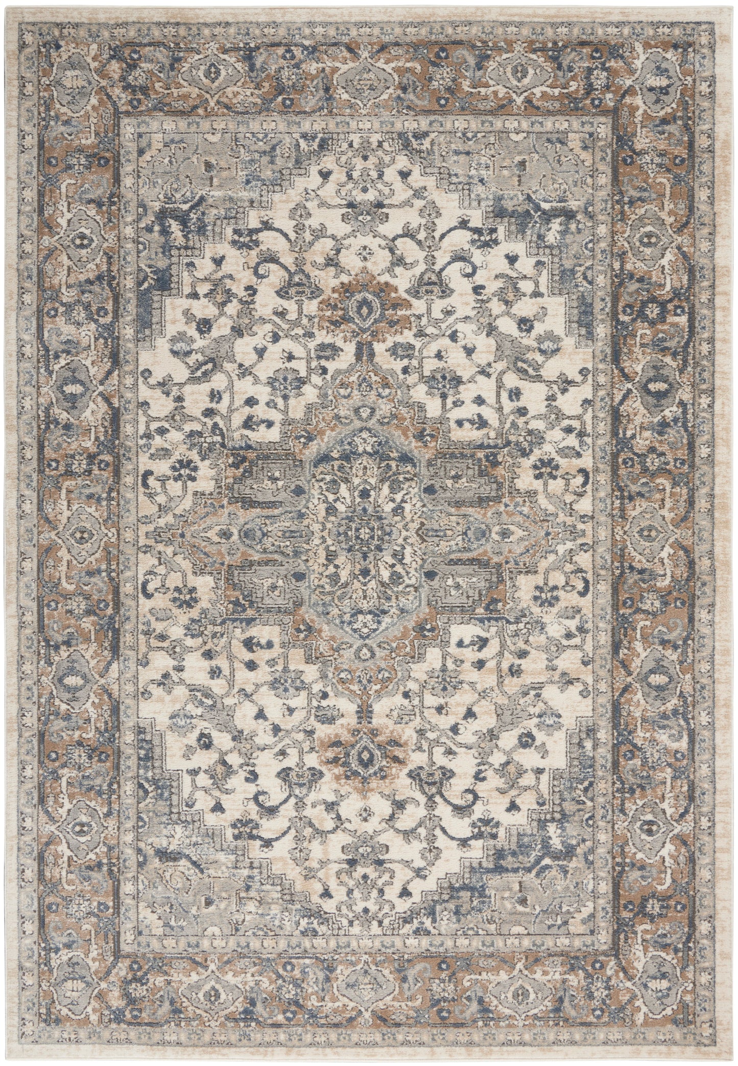 Nourison Home Quarry QUA05 Ivory Grey Transitional Power-loomed Rugs