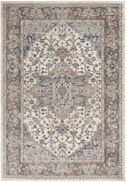 Nourison Home Quarry QUA05 Ivory Grey Transitional Power-loomed Rugs