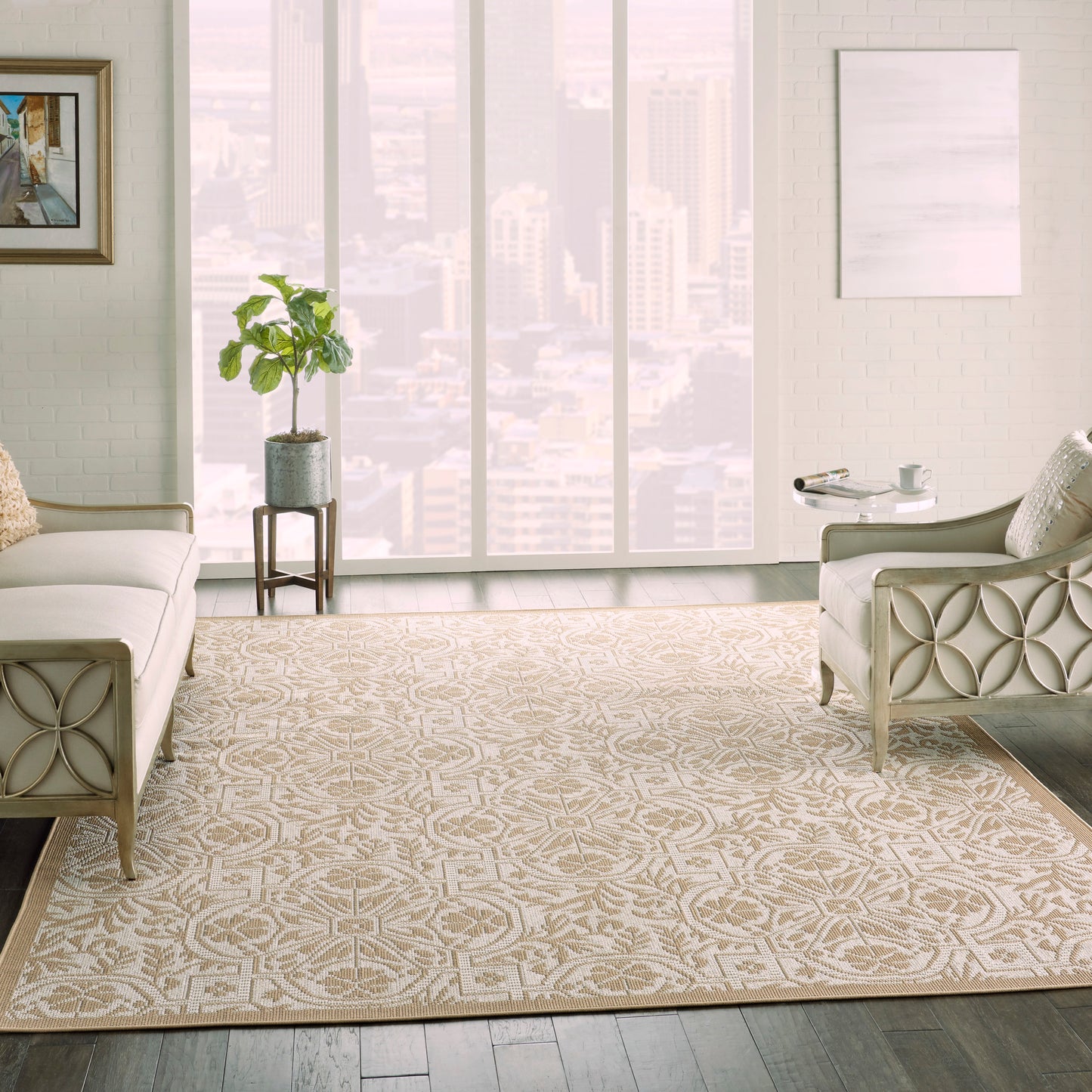 Nourison Home Aruba  Beige Cream  Transitional