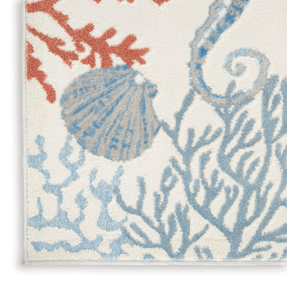 Nourison Home Seaside  Ivory Multicolor  Contemporary