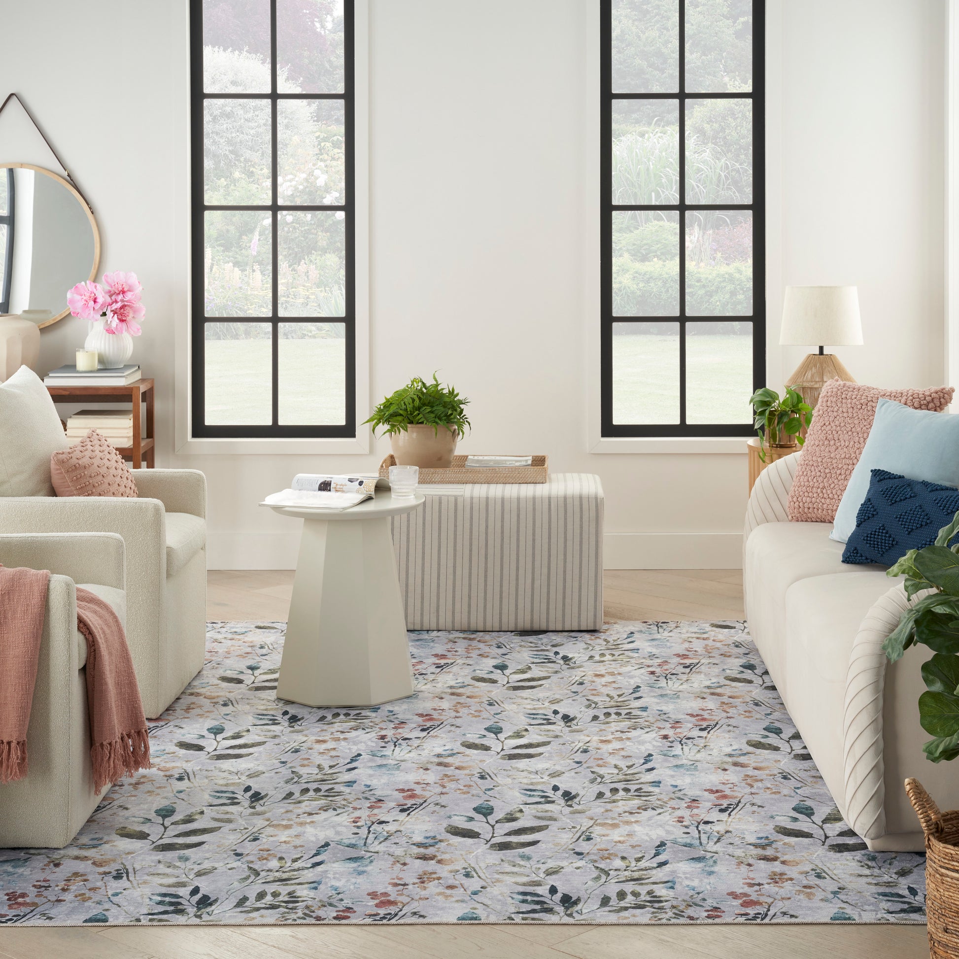 Nourison Home Nourison Washables  Grey Multicolor  Traditional