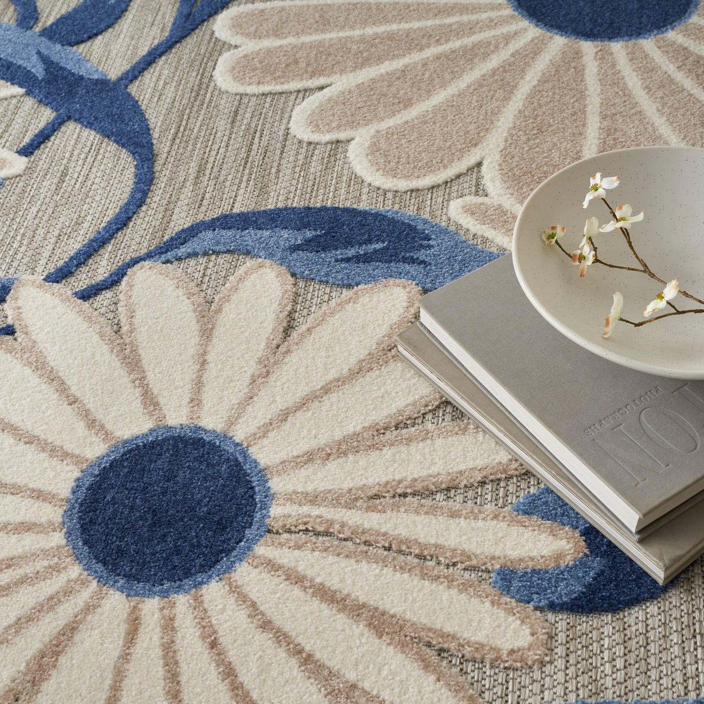 Nourison Home Aloha  Blue Grey  Contemporary