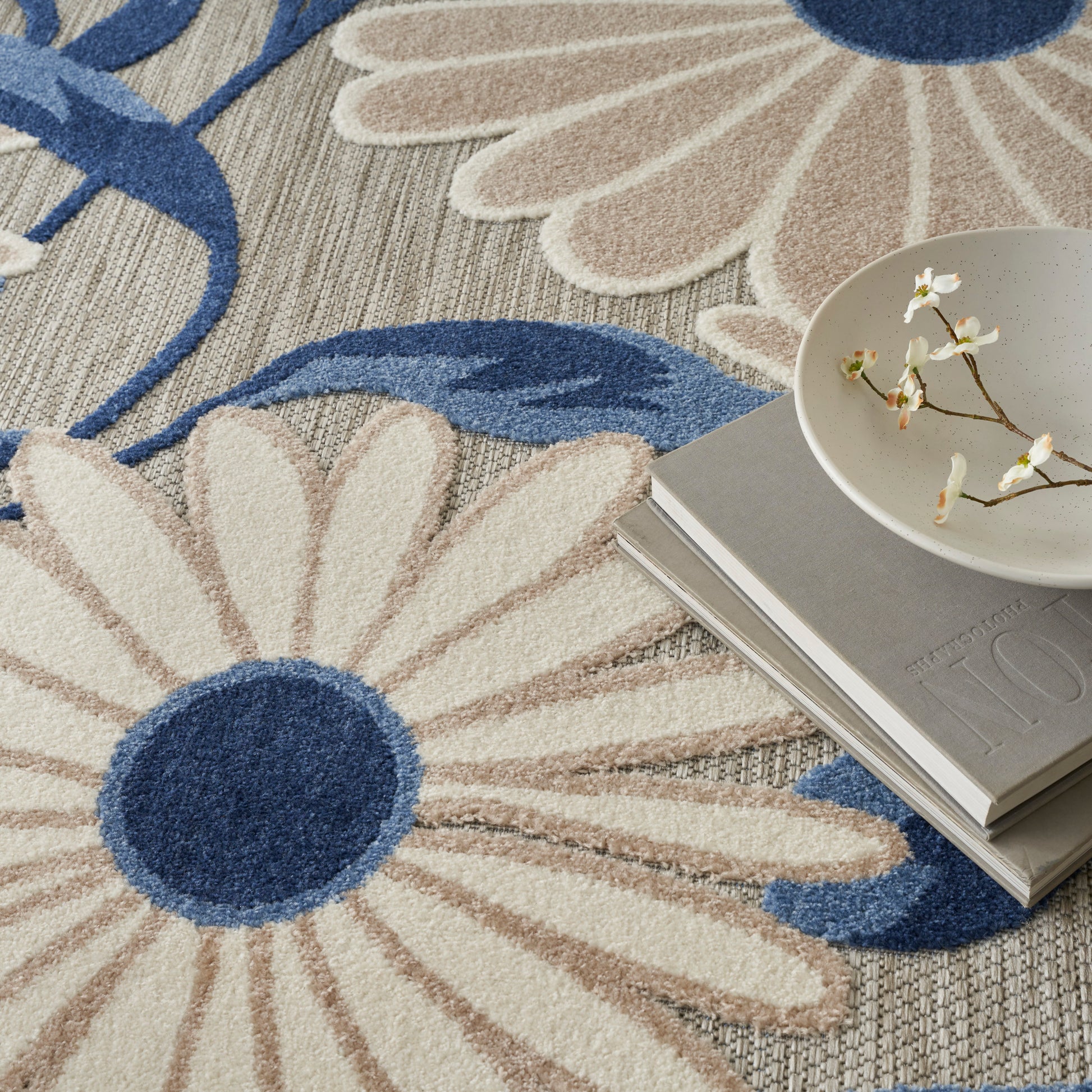 Nourison Home Aloha  Blue Grey  Contemporary