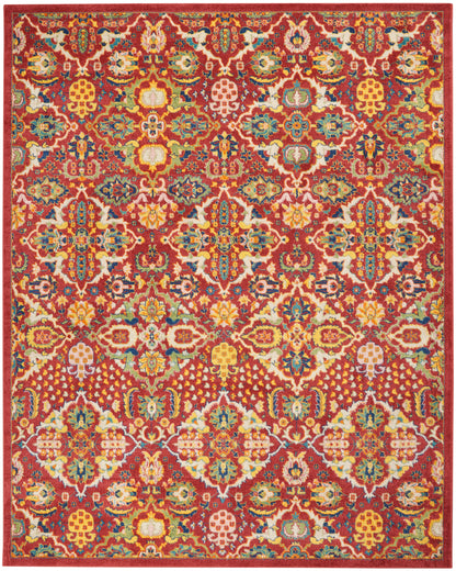 Nourison Home Allur  Red Multicolor  Transitional