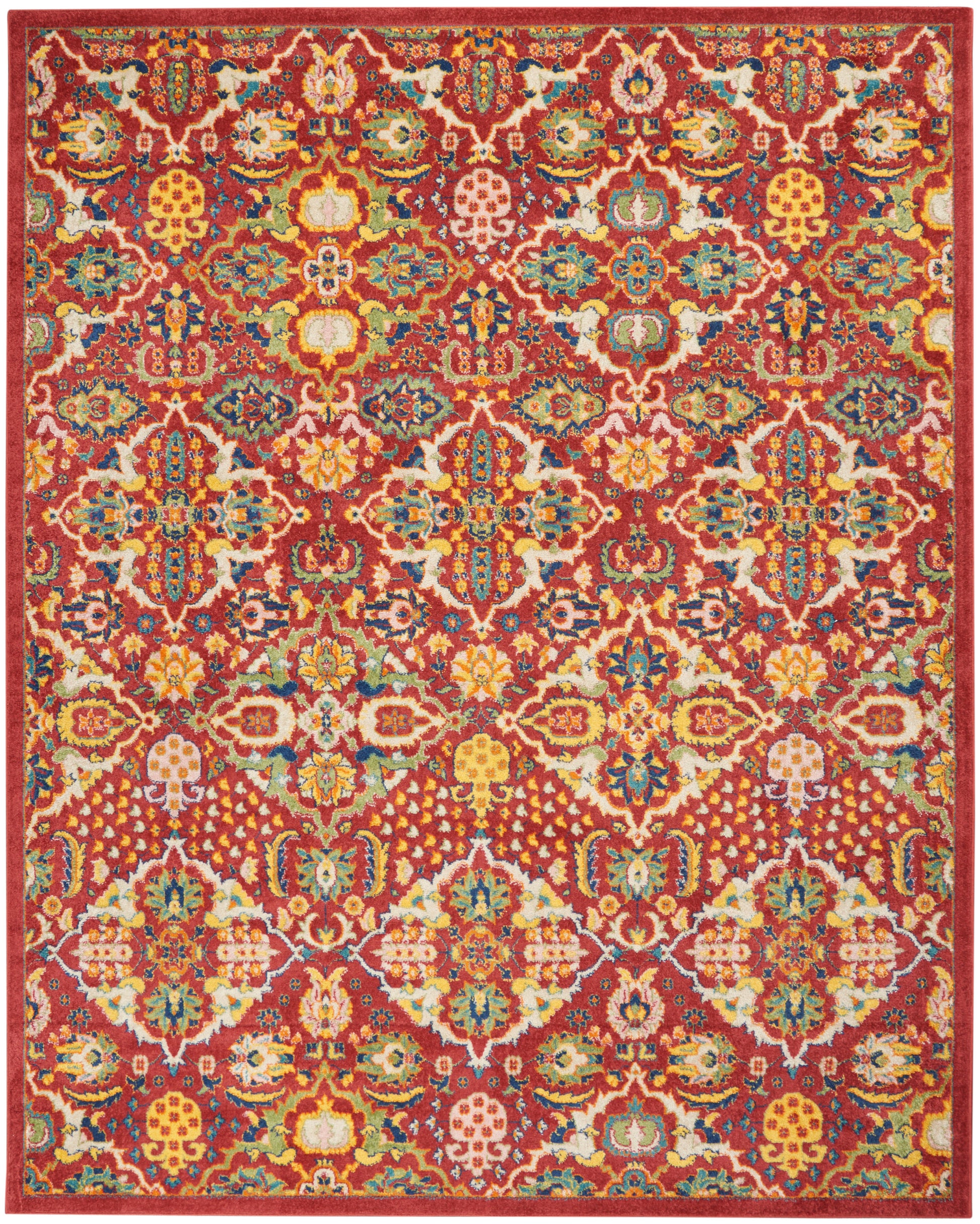 Nourison Home Allur  Red Multicolor  Transitional