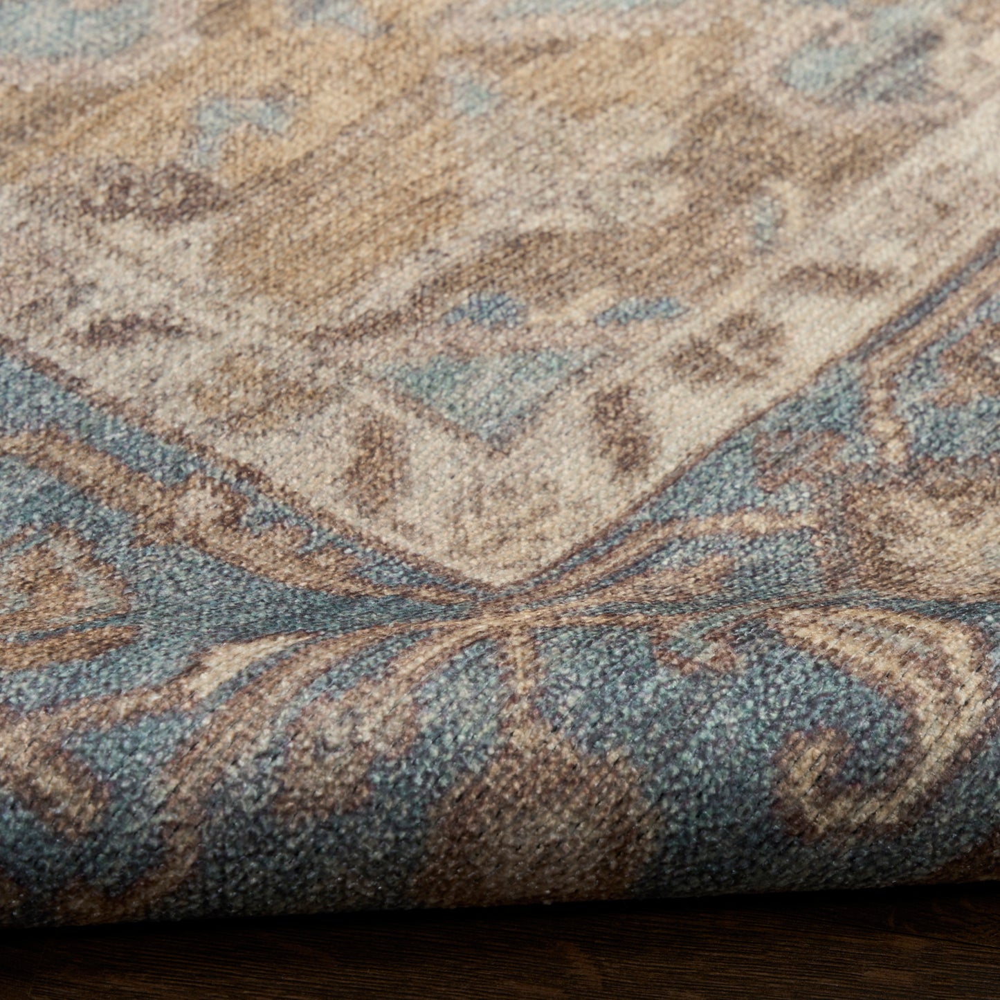 Nourison Home Vintage Washables  Blue Green  Traditional