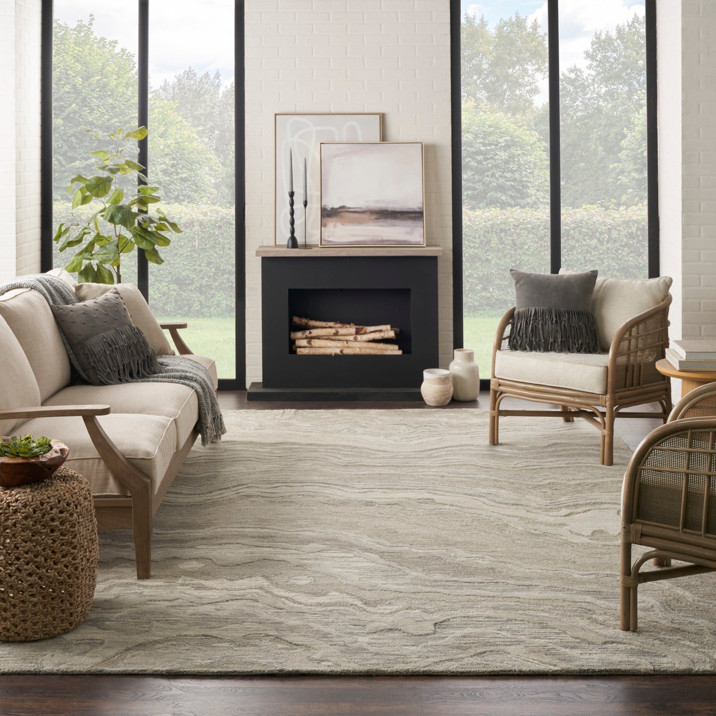 Nourison Home Graceful  Grey  Contemporary