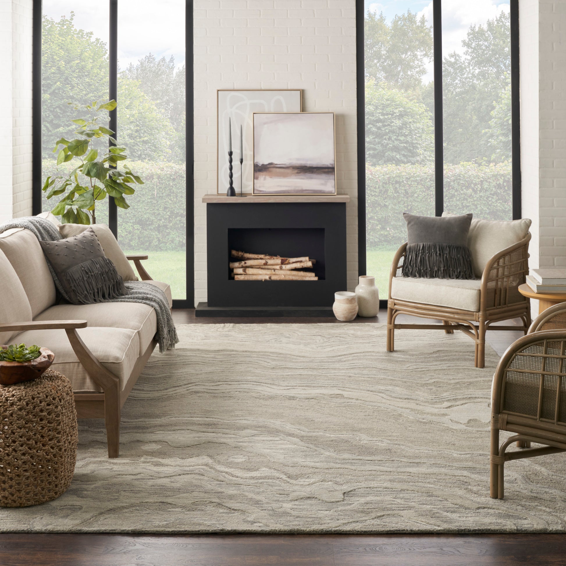 Nourison Home Graceful  Grey  Contemporary