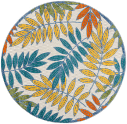 Nourison Home Aloha ALH18 Ivory Multicolor Contemporary Power-loomed Rugs