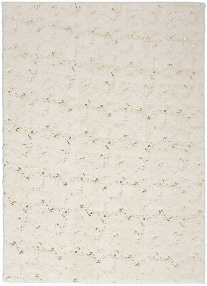 Nourison Home Cozy Shimmer CSH01 Ivory Gold Contemporary Hand Tufted Rug