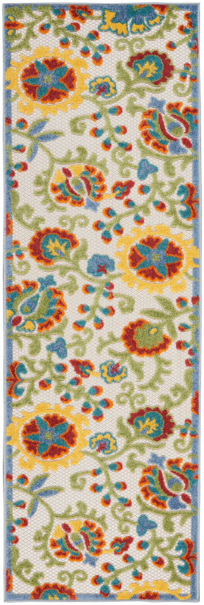 Nourison Home Aloha ALH17 Ivory Multicolor Contemporary Power-loomed Rugs