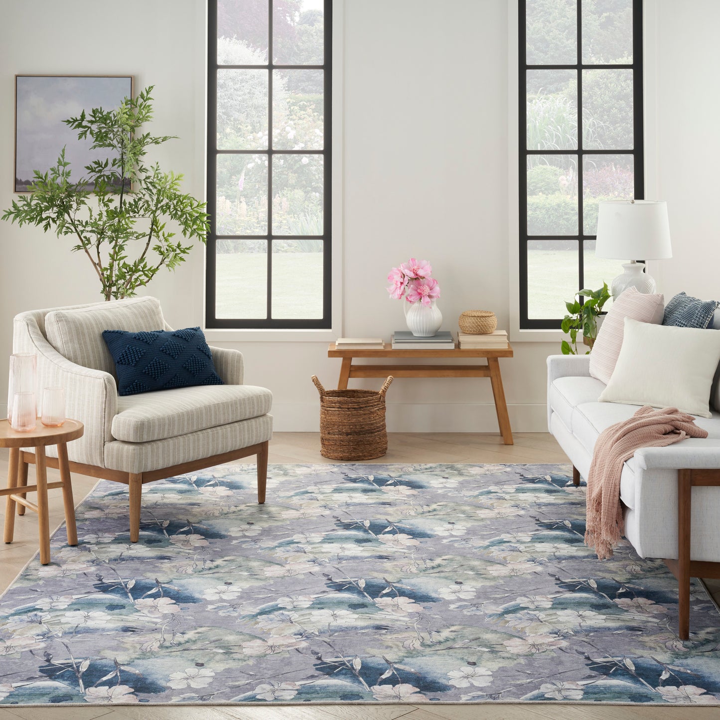 Nourison Home Nourison Washables  Grey Blue  Traditional