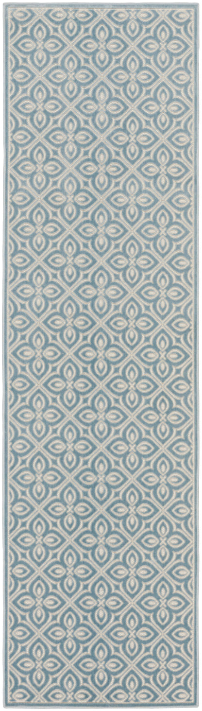 Nourison Home Washable Charm WCH03 Blue Ivory Contemporary Machine Woven Rug