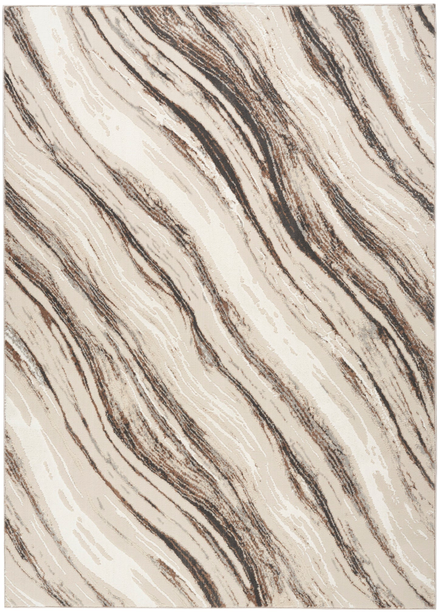 Nourison Home Sustainable Trends SUT05 Beige Grey Contemporary Power-loomed Rug