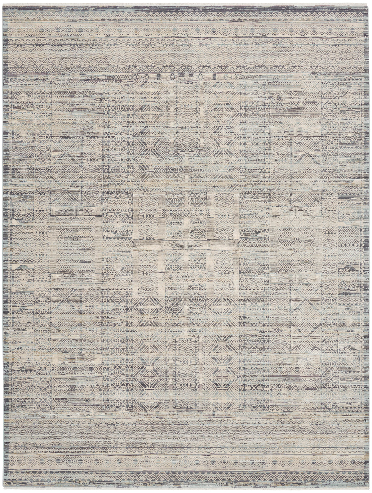 Nourison Home Lynx  Ivory Blue  Transitional