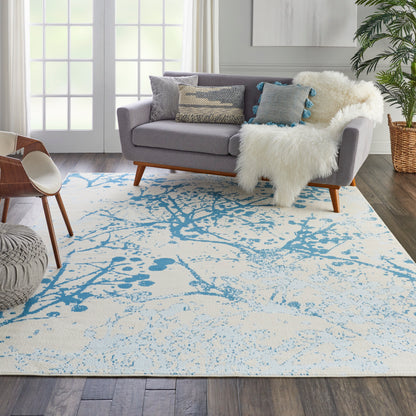 Nourison Home Jubilant  Ivory Blue  Contemporary