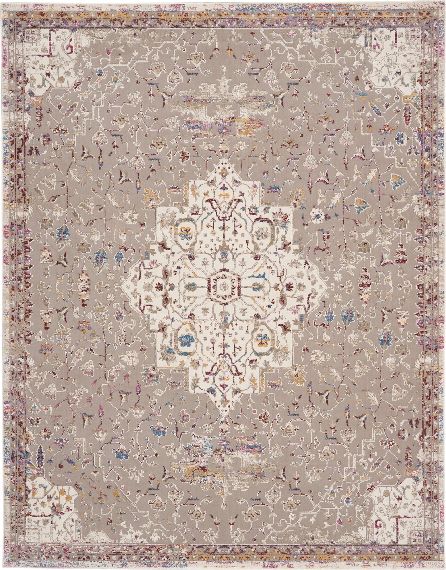 Nourison Home Melody  Grey Multicolor  Traditional