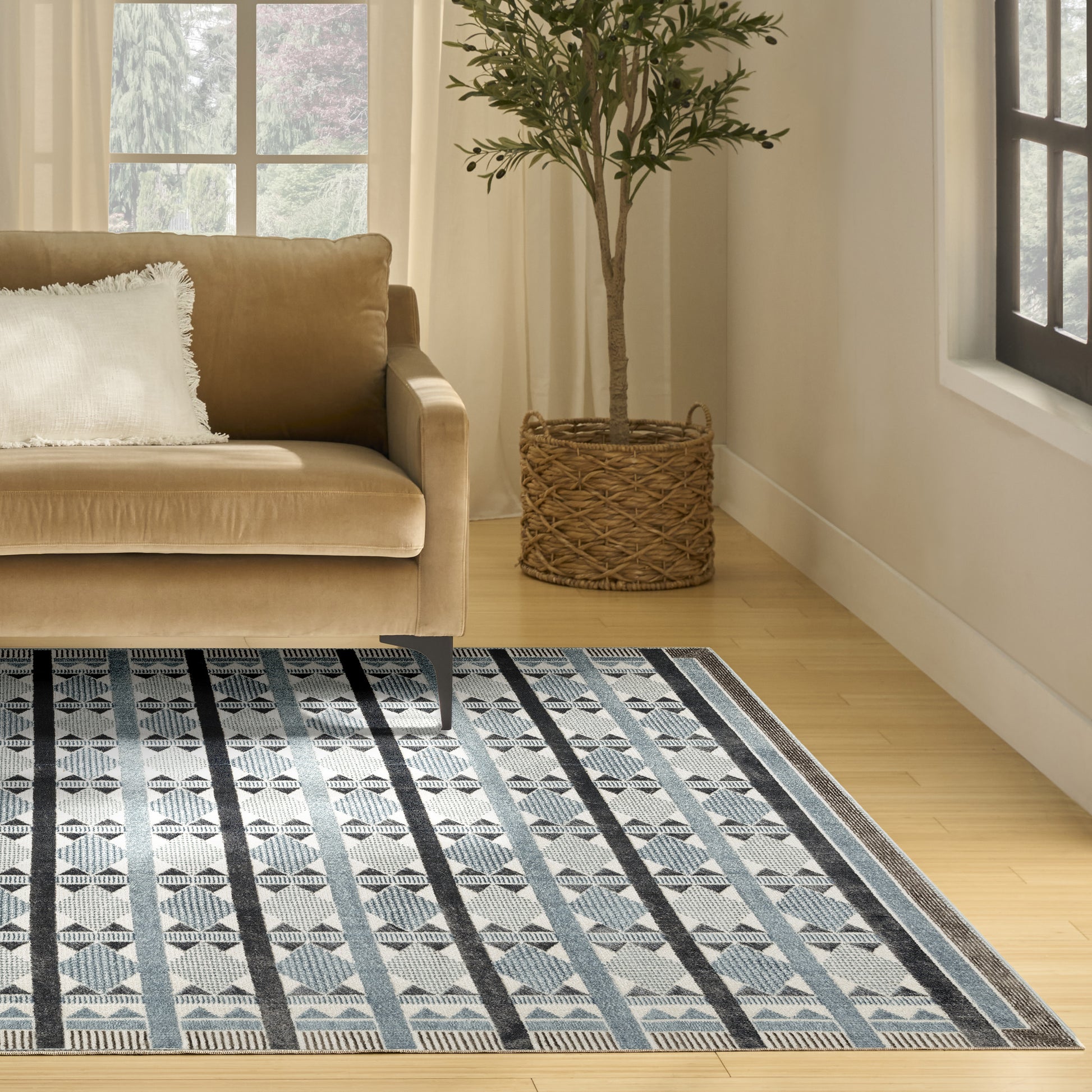 Nourison Home Nordic  Blue  Contemporary