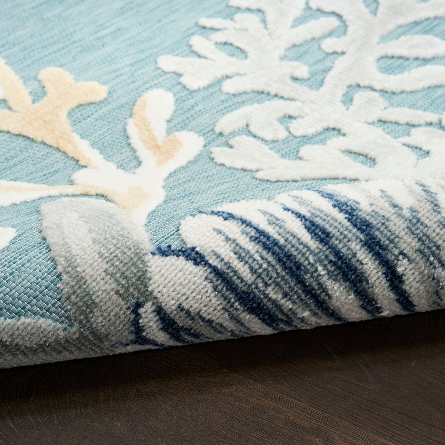 Nourison Home Suncoast  Teal Multicolor  Contemporary
