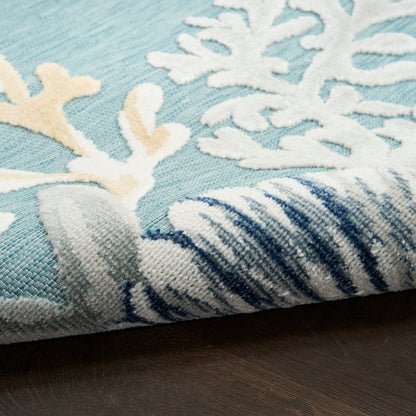 Nourison Home Suncoast  Teal Multicolor  Contemporary