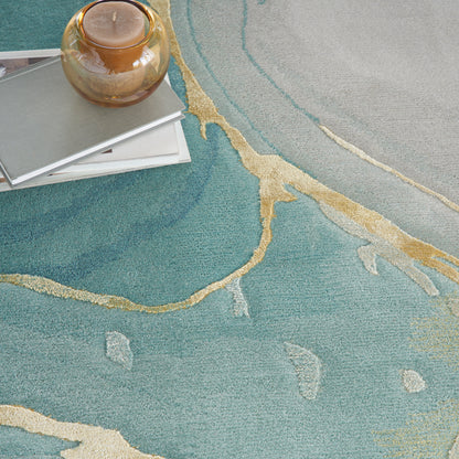 Nourison Home Prismatic  Grey Seafoam  Contemporary