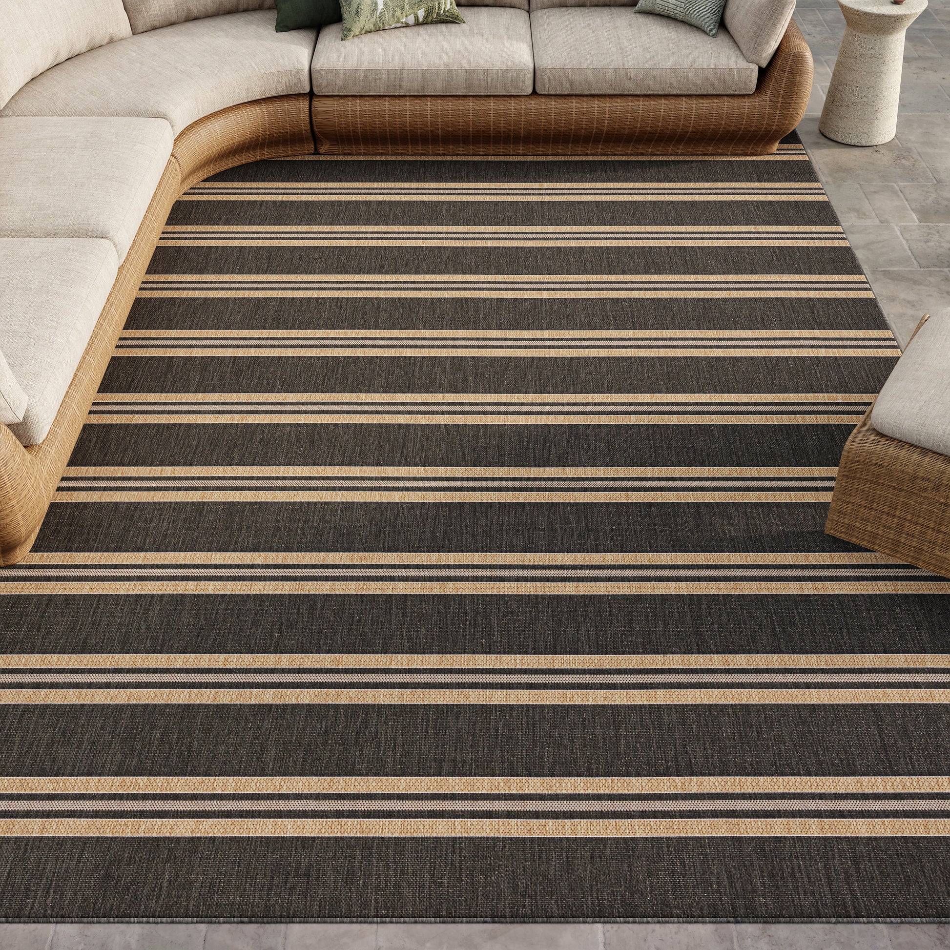 Nourison Home Horizon Indoor/Outdoor  Charcoal  Contemporary