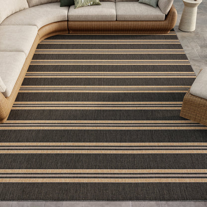 Nourison Home Horizon Indoor/Outdoor  Charcoal  Contemporary