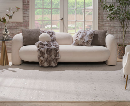 Nourison Home Cozy Shimmer  Ivory Silver  Contemporary
