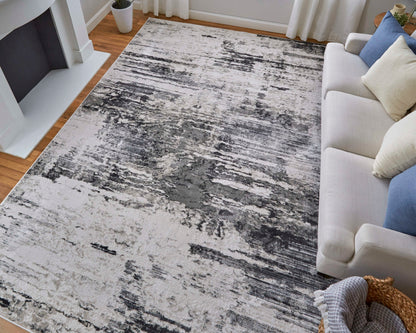 Feizy Prasad 39N9F Ivory Charcoal Modern/Bohemian & Eclectic/Ind Rug - Rugs - Feizy - Atlanta Designer Rugs