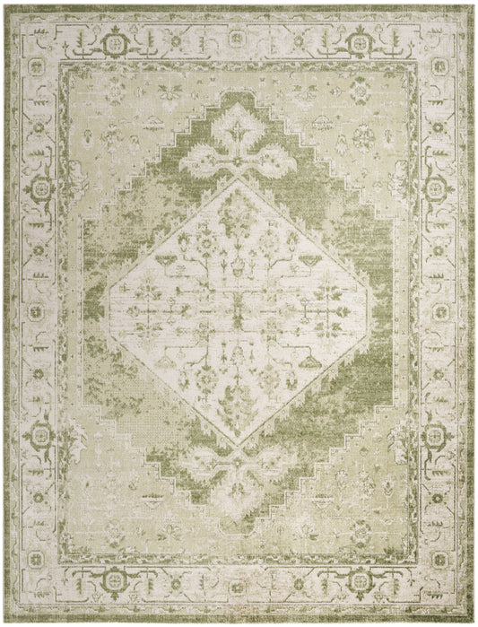 Nourison Home Astra Machine Washable  Ivory Green  Traditional
