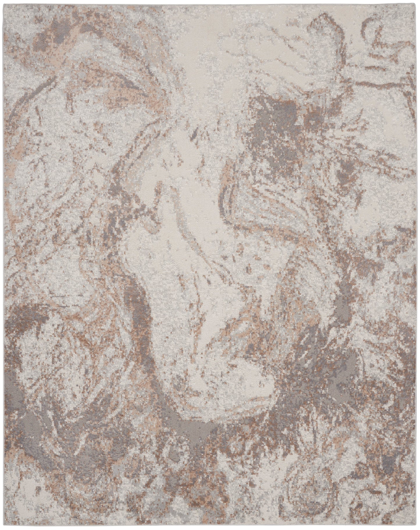 Nourison Home Elation ETN02 Ivory Grey Contemporary Power-loomed Rug