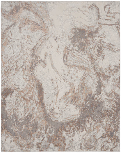 Nourison Home Elation ETN02 Ivory Grey Contemporary Power-loomed Rug