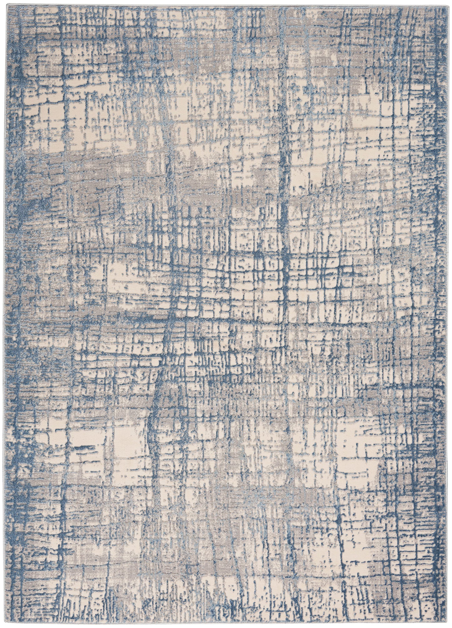 Calvin Klein CK950 Rush CK950 Ivory Blue Contemporary Power-loomed Rug