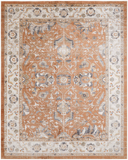 Nourison Home Astra Machine Washable ASW20 Rust Ivory Traditional Power-loomed Rug