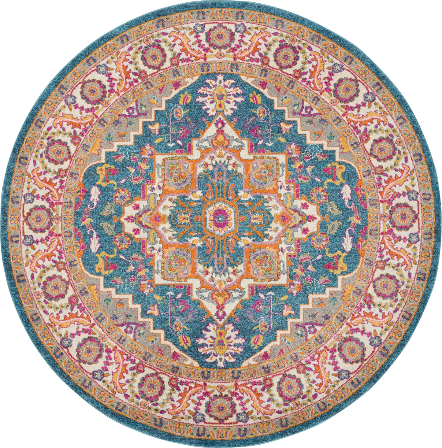 Nourison Home Passion PSN20 Teal Multicolor Transitional Power-loomed Rugs