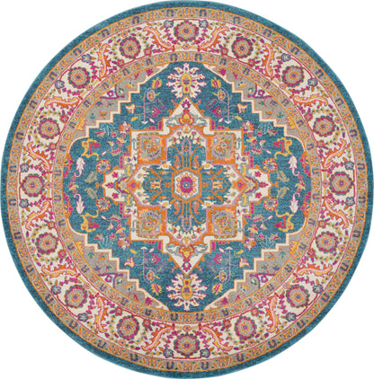 Nourison Home Passion PSN20 Teal Multicolor Transitional Power-loomed Rugs