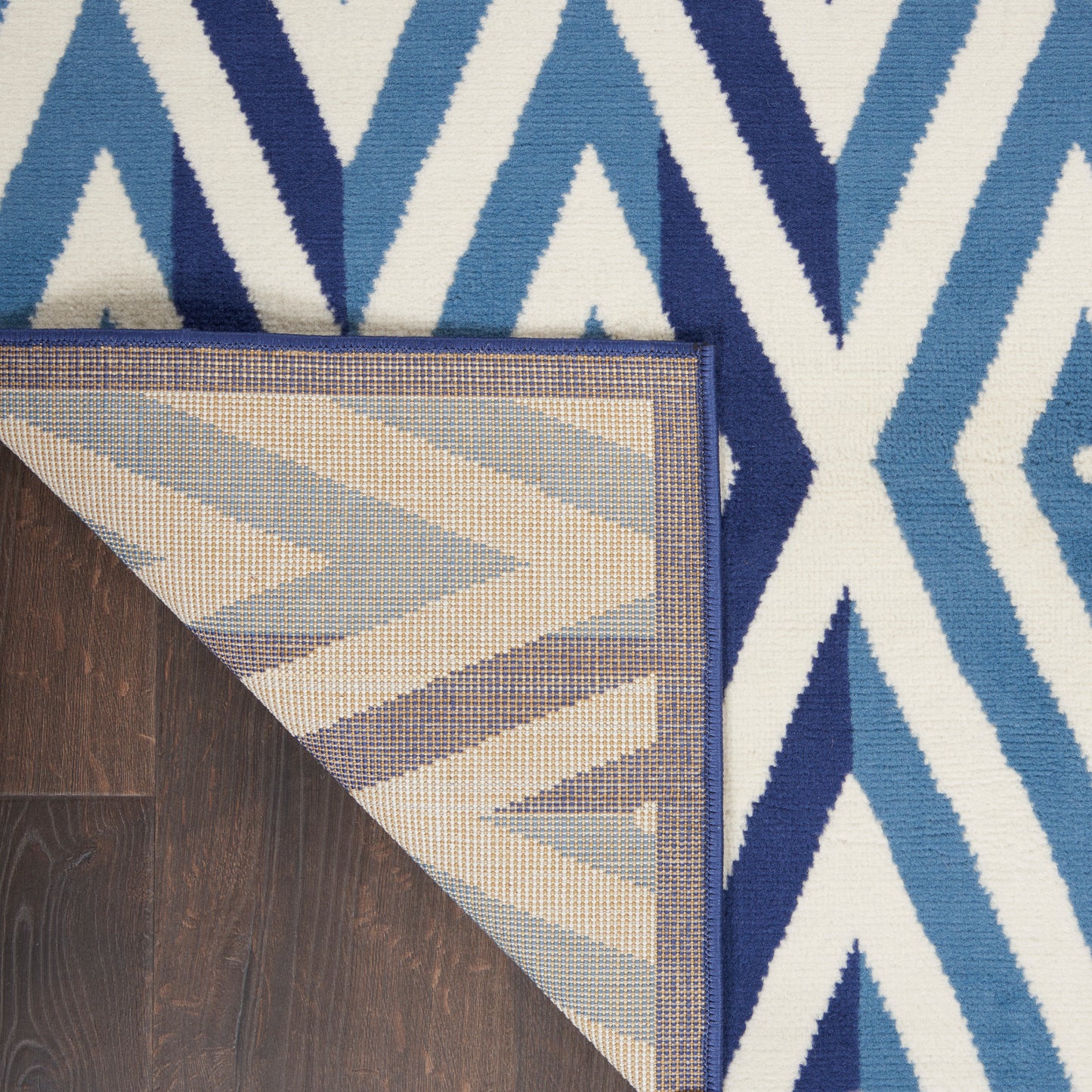 Nourison Home Grafix  White Blue  Contemporary