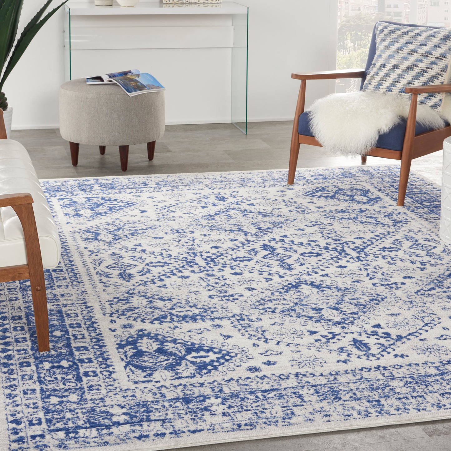 Nourison Home Whimsicle  Ivory Navy  Transitional