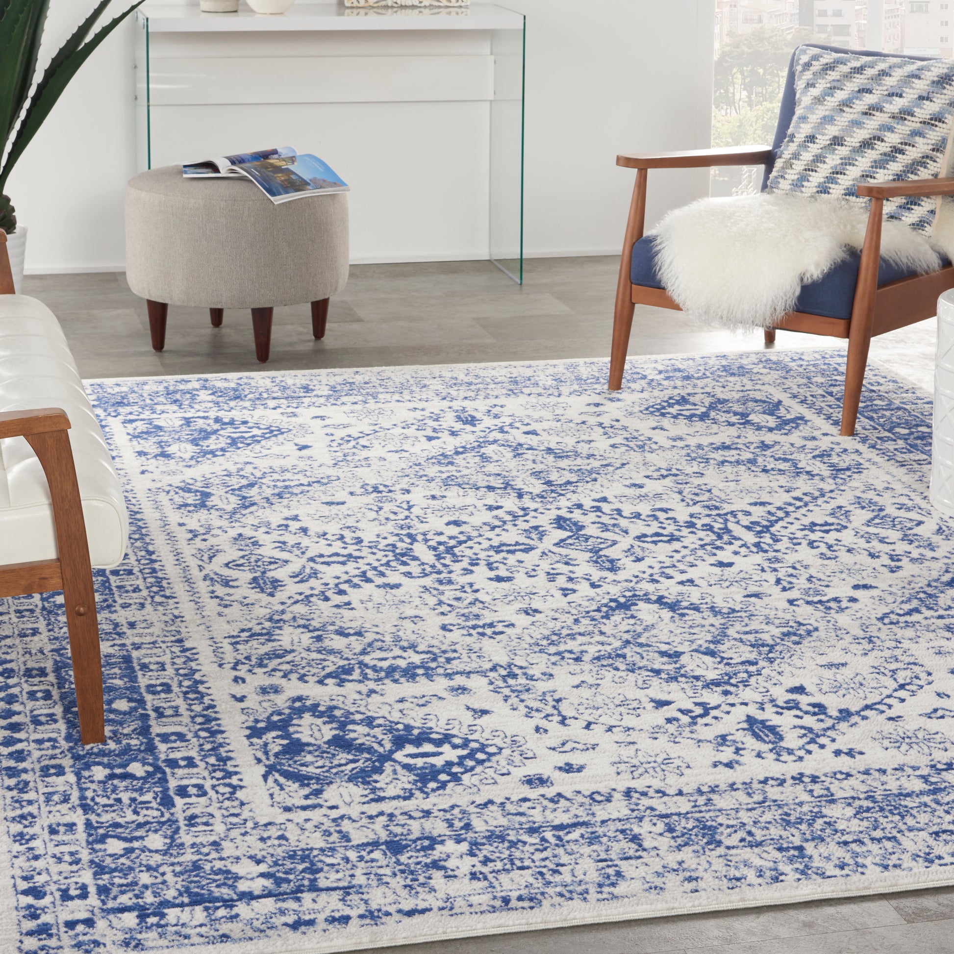 Nourison Home Whimsicle  Ivory Navy  Transitional