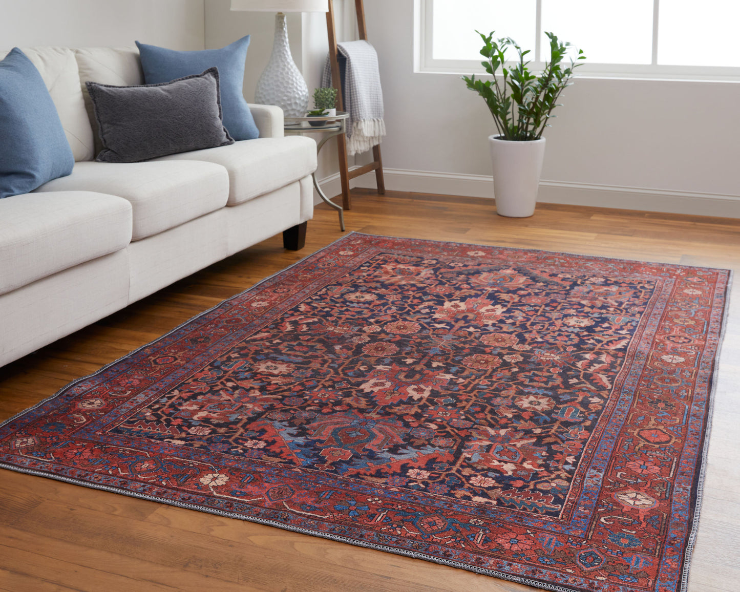 Feizy Rawlins  Red Navy Transitional/Vintage/Bohemian & Eclectic