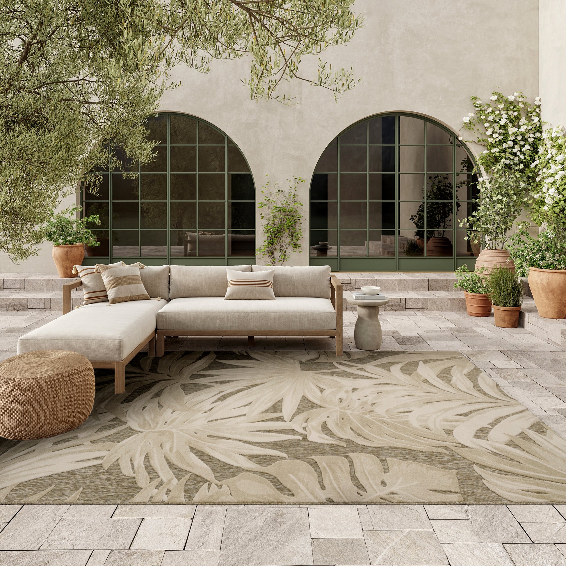 Nourison Home Aloha  Ivory Sage  Contemporary