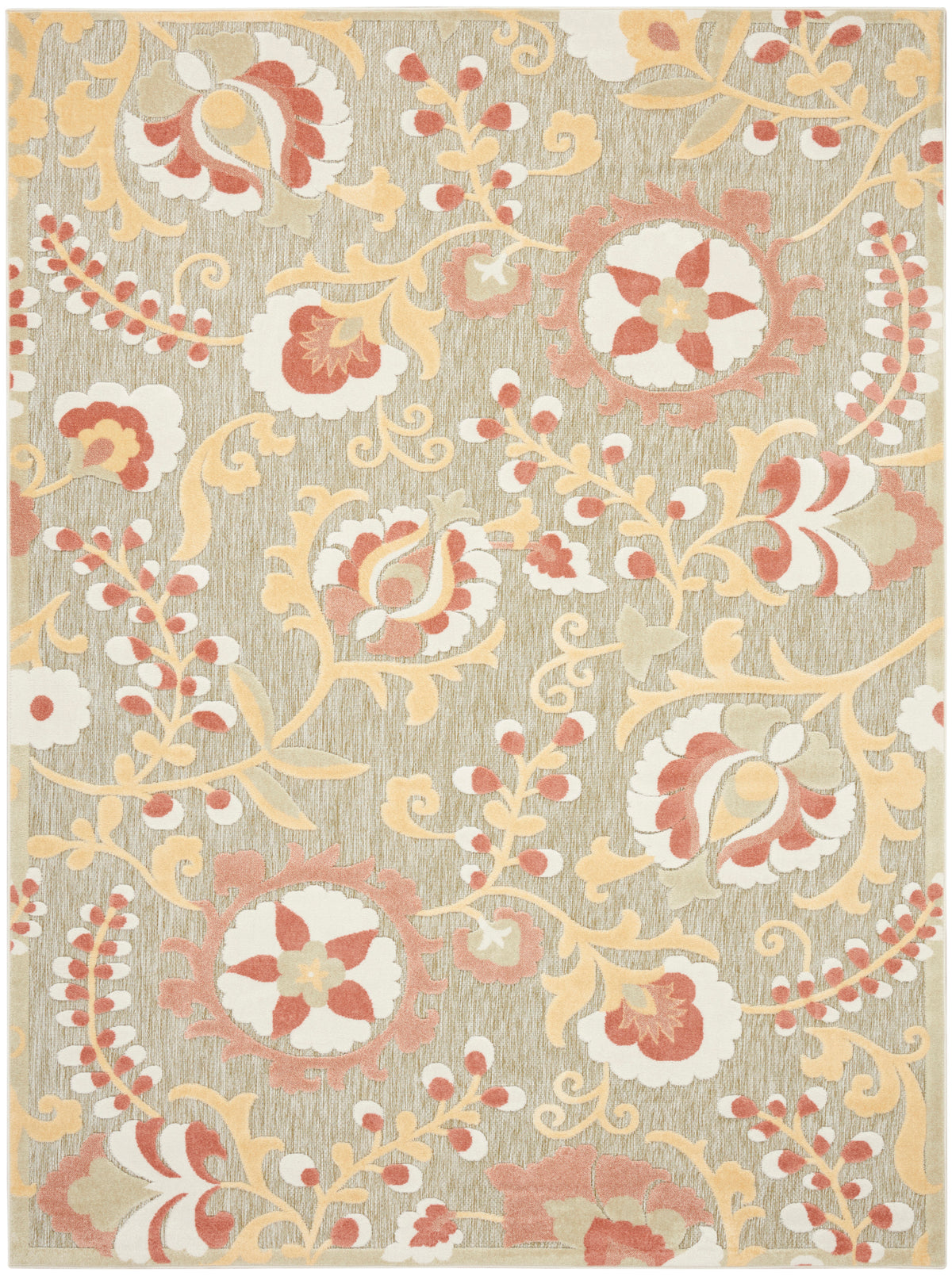 Nourison Home Aloha  Sage Rose  Contemporary