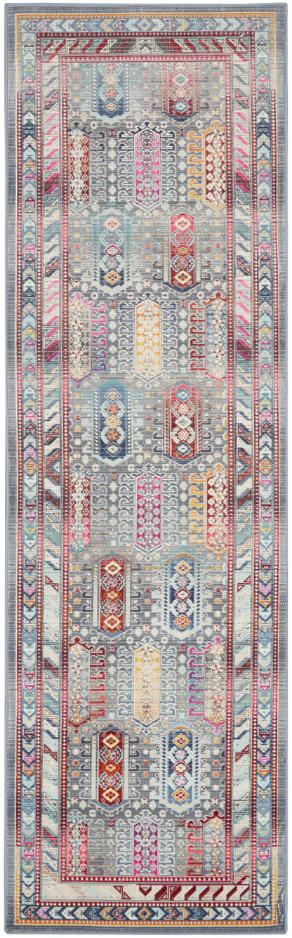 Nourison Home Vintage Kashan VKA06 Grey Multi Traditional Power-loomed Rug