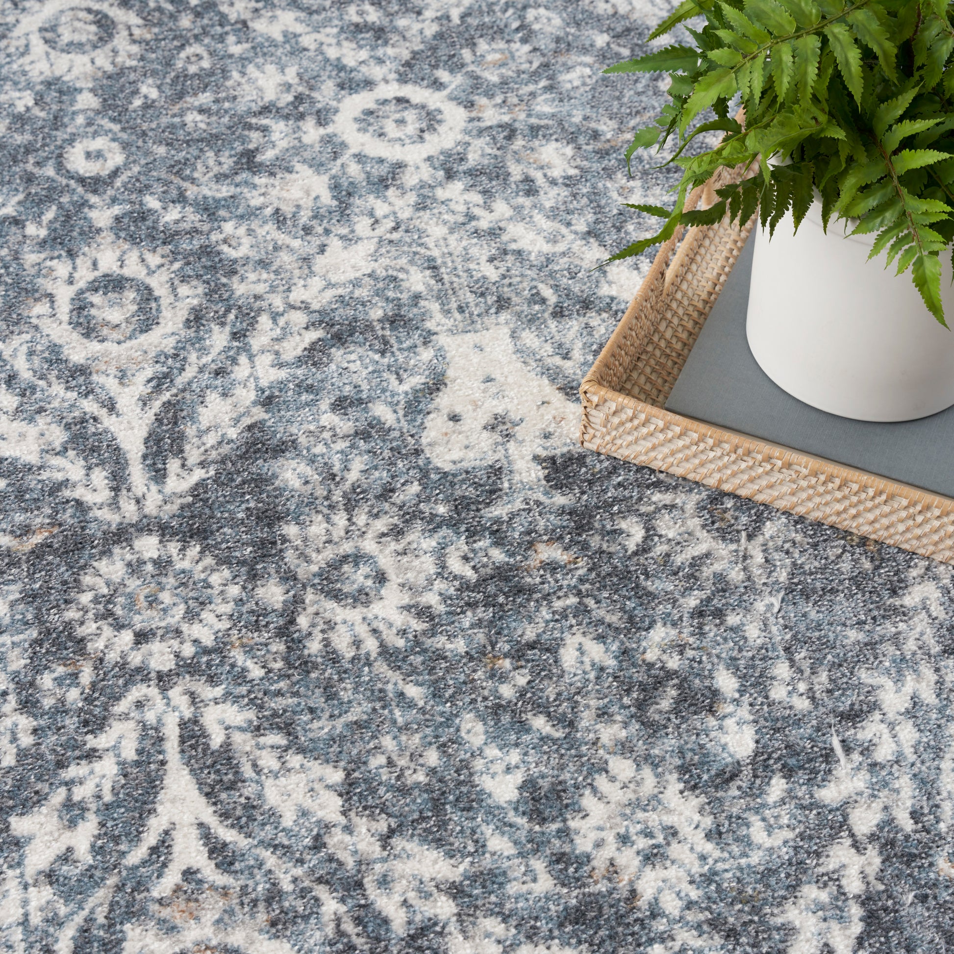 Nourison Home Astra Machine Washable  Dark Blue  Traditional