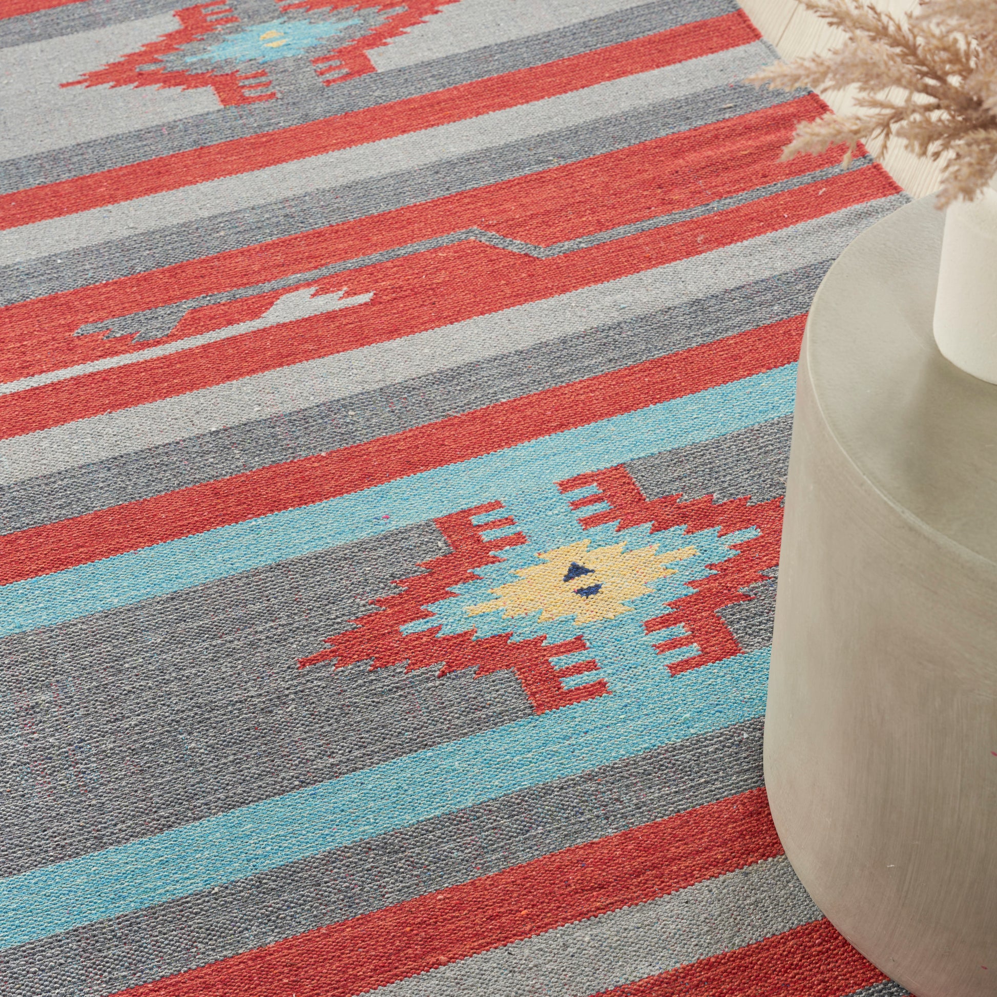 Nourison Home Baja  Grey Red  Transitional