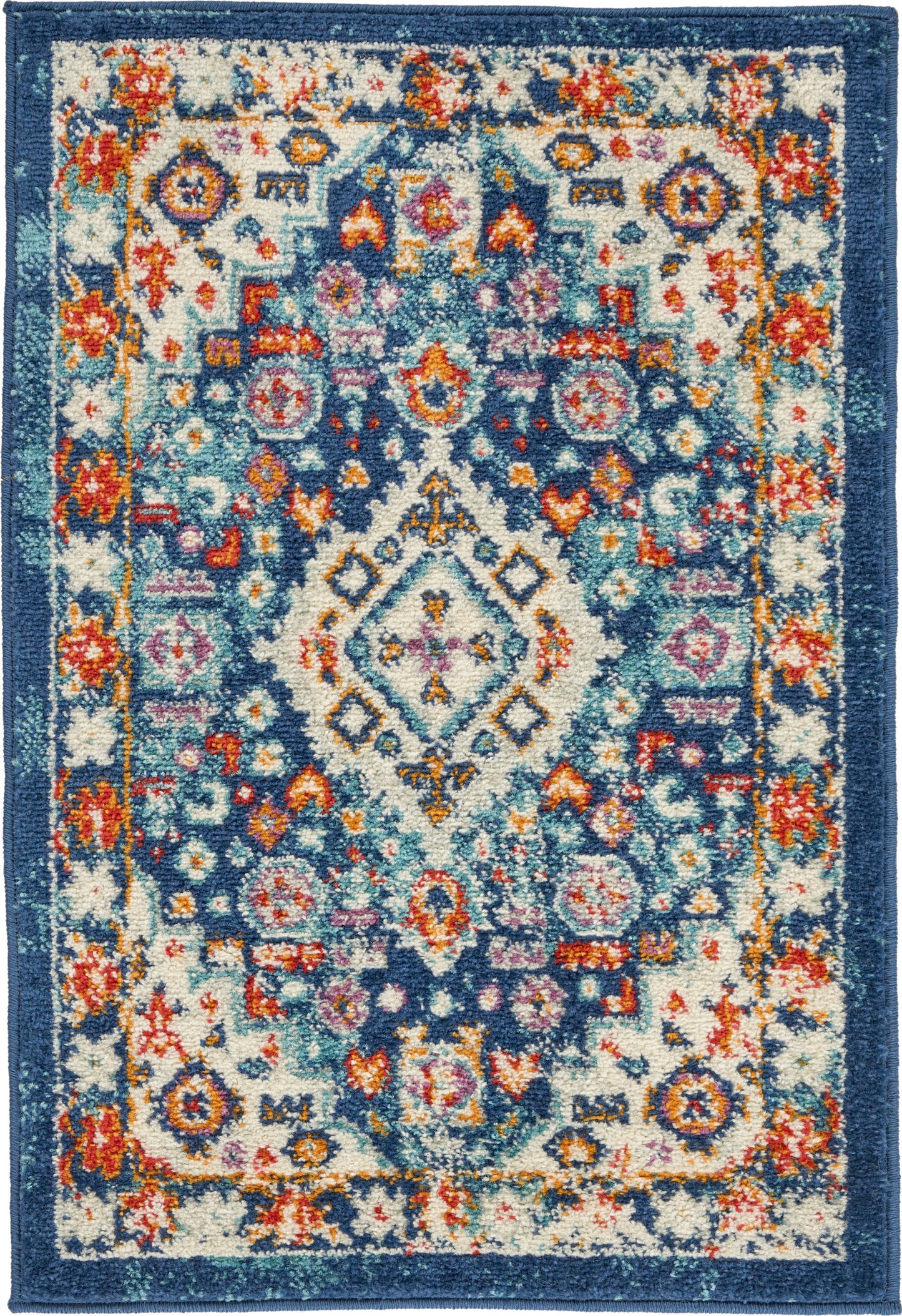 Nourison Home Passion PSN29 Blue Multicolor Transitional Power-loomed Rugs