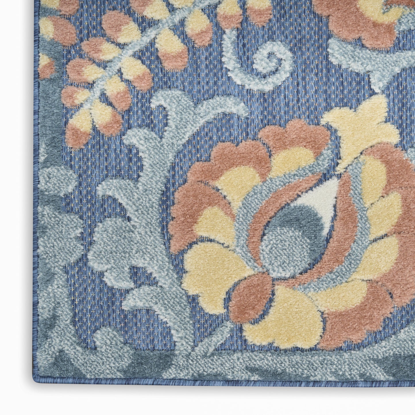 Nourison Home Aloha  Blue Rose  Contemporary