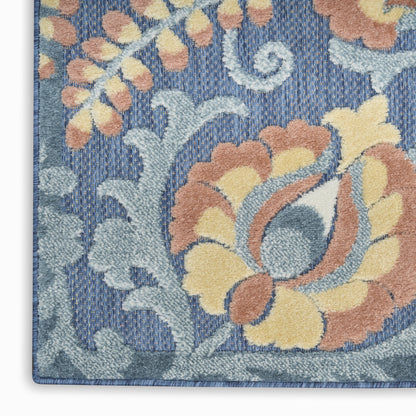 Nourison Home Aloha  Blue Rose  Contemporary